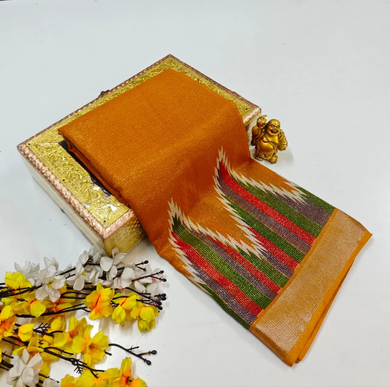 Rani Pink Shimmer Linen Cotton Saree